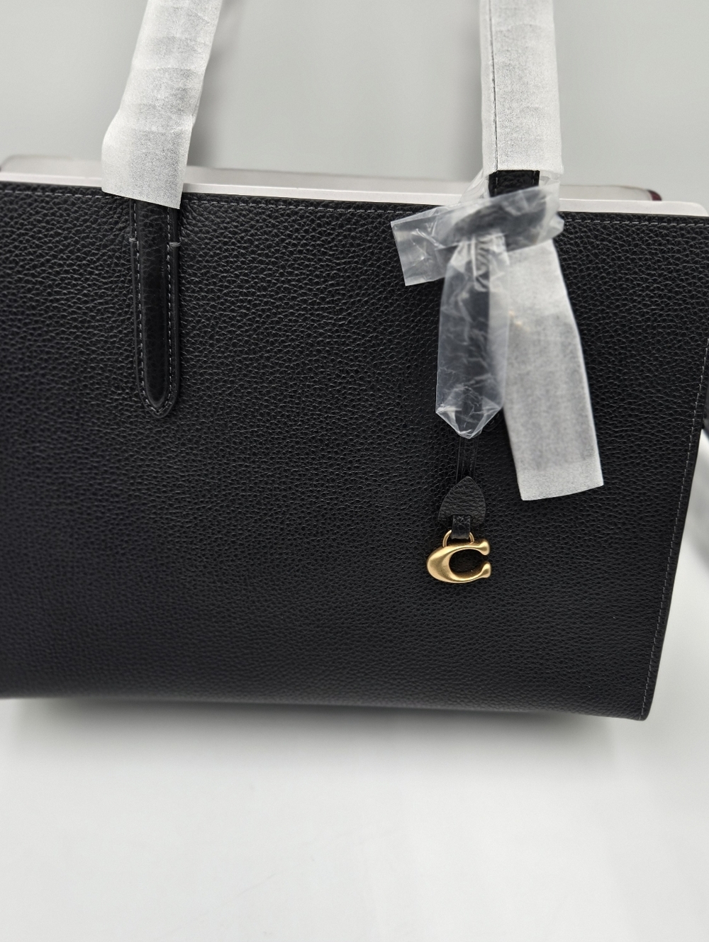 #  Coach Polished Pebble Leather Carter Carryall 28 Black - Picture 3 of 15